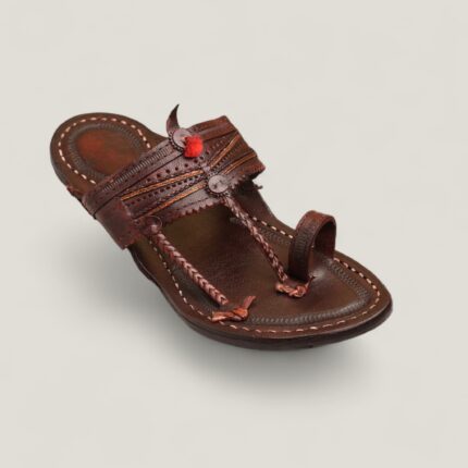 Wire Shilai Kapshi -Rust Brown Men's Kolhapuri Chappal