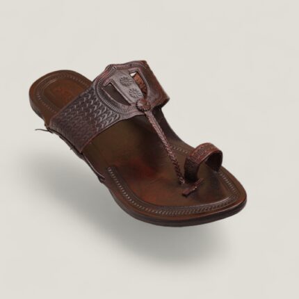 Dharmapan Pesting Chocolate Brown Men's Kolhapuri Chappal