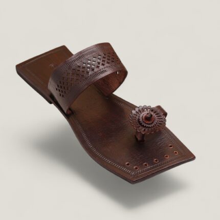 Moje Shape Bhingri Caramel Brown Men's Kolhapuri Chappal