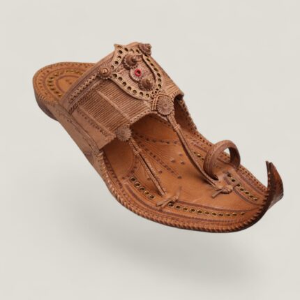 Dharmapan Maharaja Tawny Men's Kolhapuri Chappal
