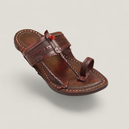 Wire Shilai Punching Patta Kapshi Espresso Brown Men's Kolhapuri Chappal