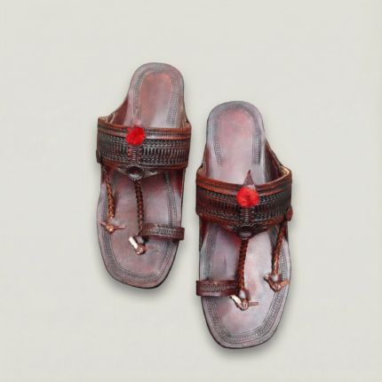 Moja Shape Kolhapuri Chappal – Sleek Flat-Front Leather Footwear for Men-2